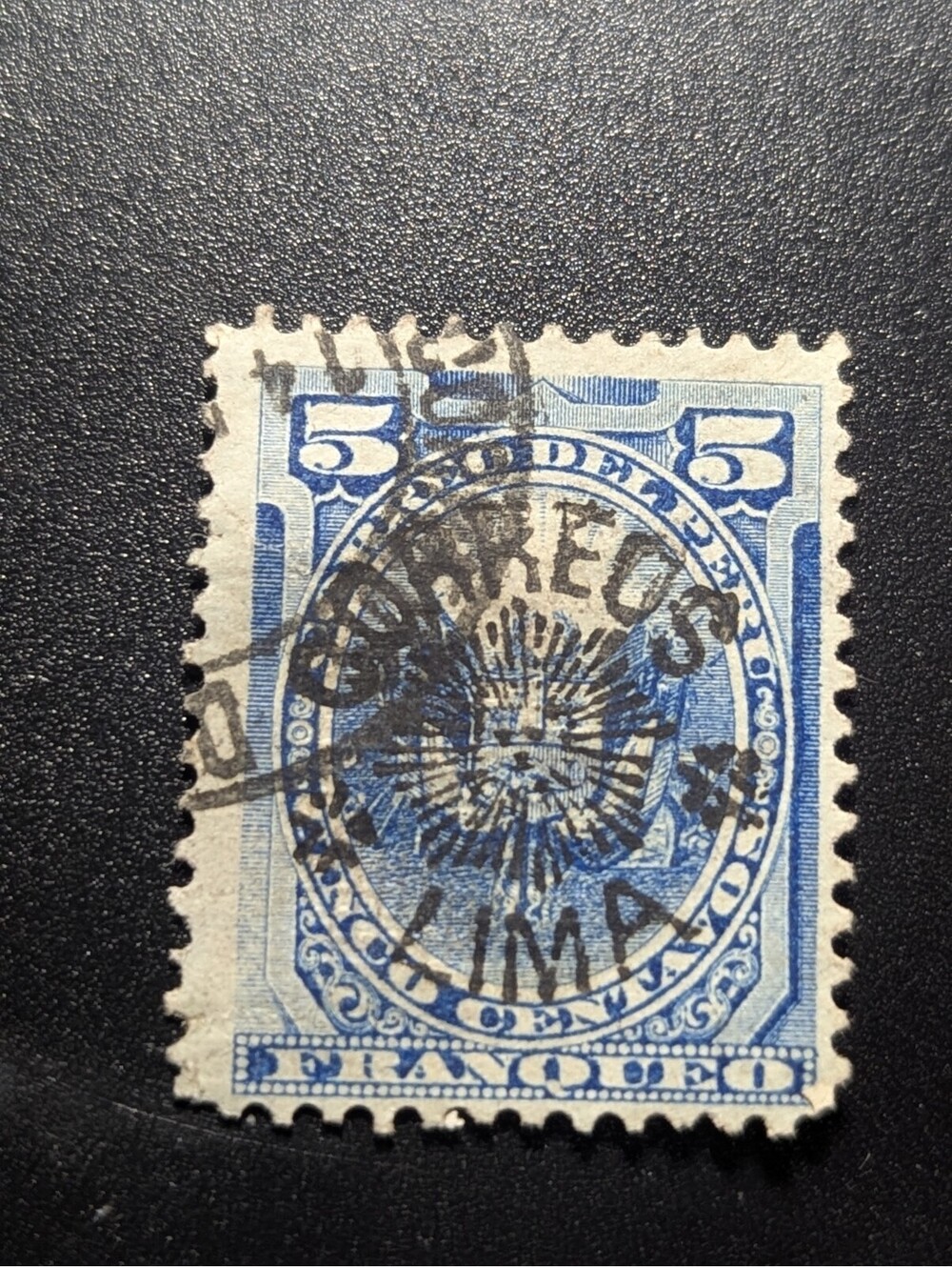 PERU Classic 5c Stamp "Correos Lima" Overprint LIMA Postmark #567